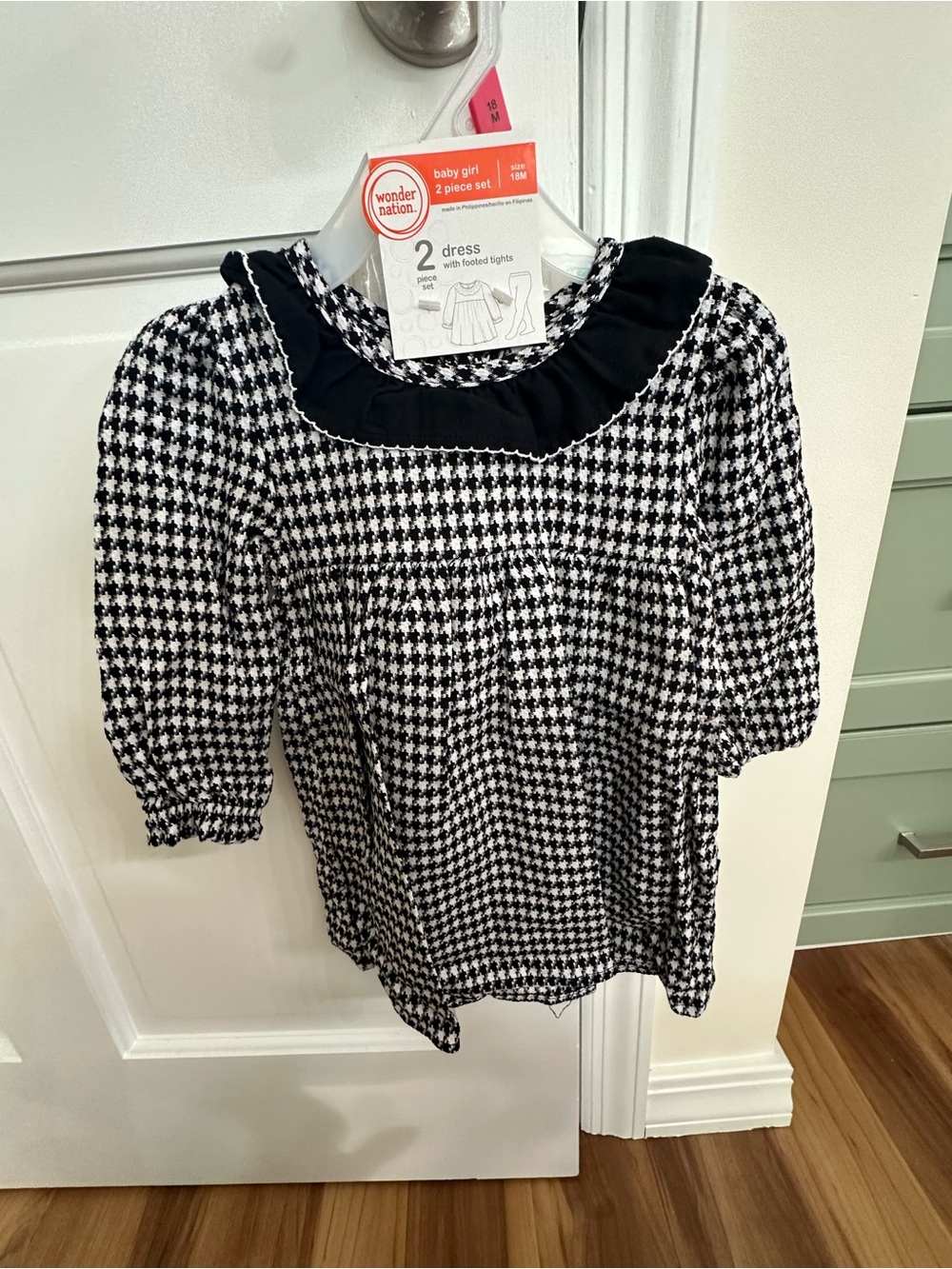 Wonder Nation Black and White Houndstooth Dress